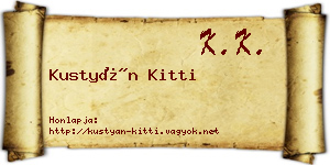 Kustyán Kitti névjegykártya